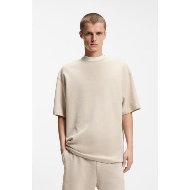 Hugo Boss Waffle-structure T-shirt Beige XLarge 4