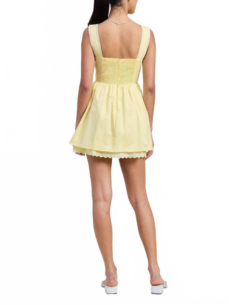 Emory Park Lacey Mini Dress Yellow Medium 3