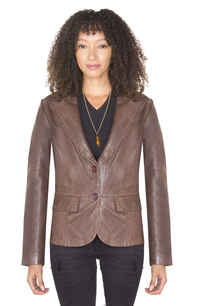 Infinity Seregno Damen Leder-Blazer Schwarz XSmall 2
