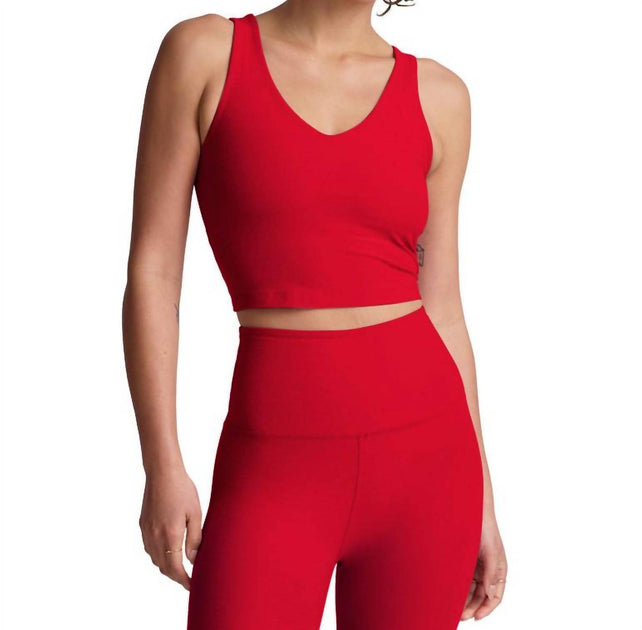 BEYOND YOGA Spacedye Good Day Cropped Tank Red Medium 2