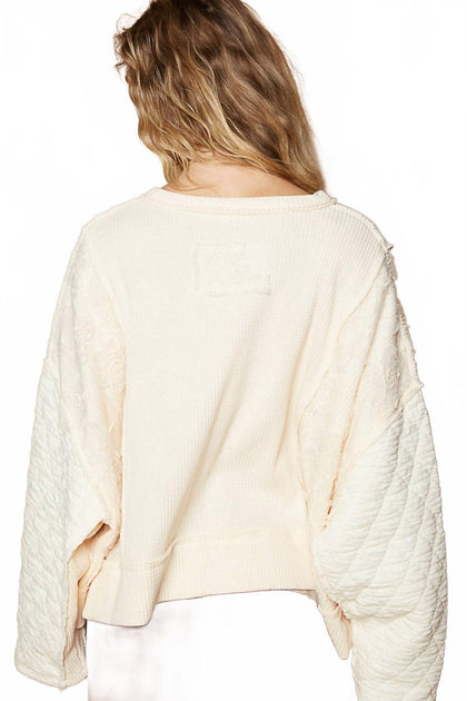 POL Round Neck Oversized Top White Large 4
