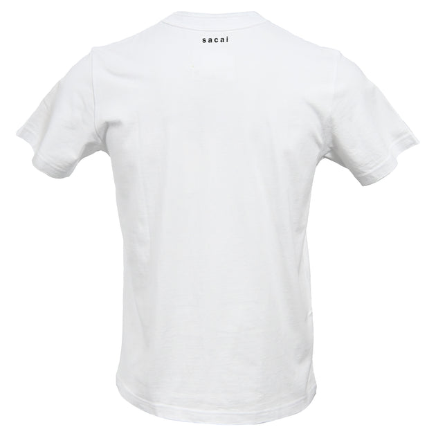 Sacai X Kaws Flock Print Crewneck T-shirt In White Cotton | ShopSimon