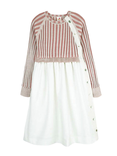 Glory Girls Mixed Media Dress White US 4 2