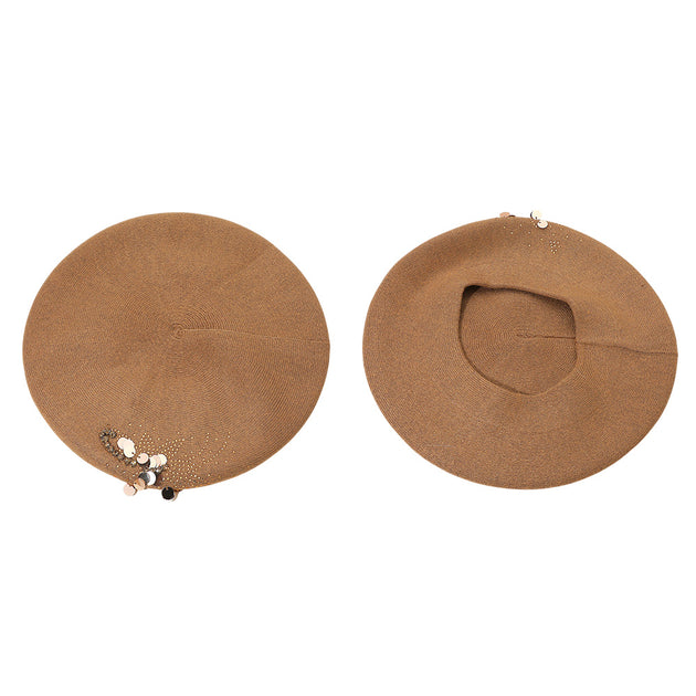 FASHNZFAB Winter Beret Hat Gold 4