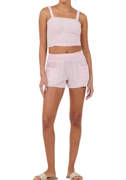 Vintage Havana Gauze Crop Top Pink Medium 3