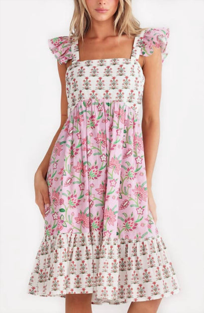 Talisman Zoe Ruffle Hem Dress Multi Medium 4