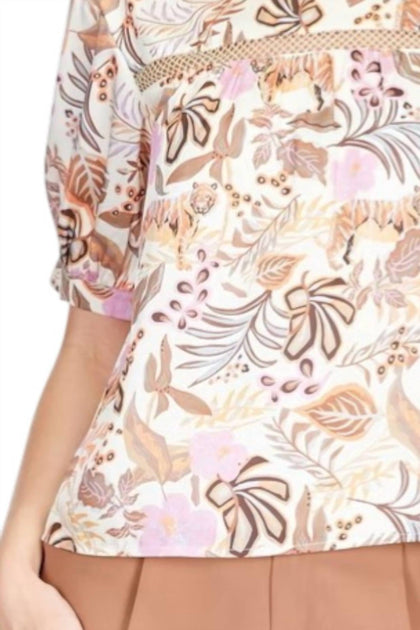 Jade Yoke Trimmed Top Pink Medium 4