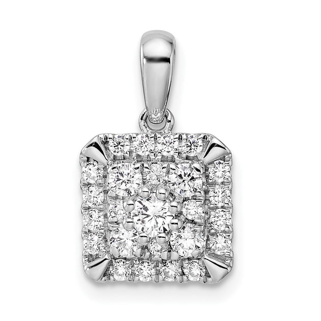 Diamond2Deal Square Pendant White Gold 2