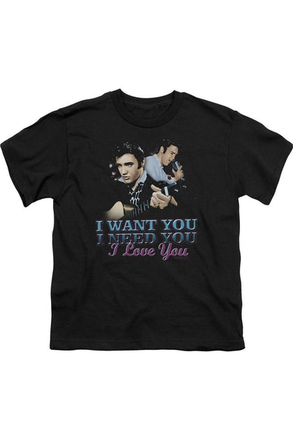 Gildan Elvis Presley I Want You Short Sleeve Tee Black Small 2