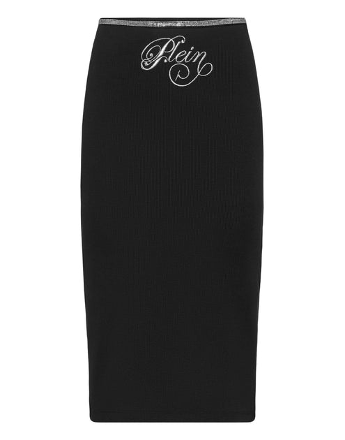 Philipp Plein Signature Midi Skirt Black XSmall 2