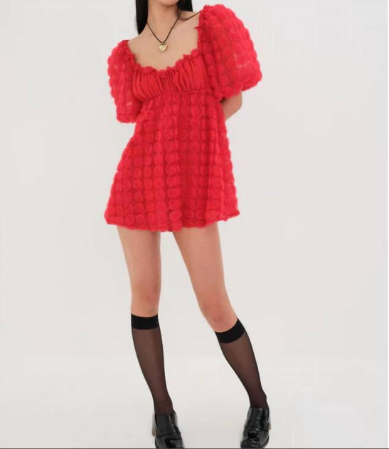 hannah mini dress for love and lemons For Love & Lemons Hannah Rose Mini Dress Red Valentines Day Size Large NWT