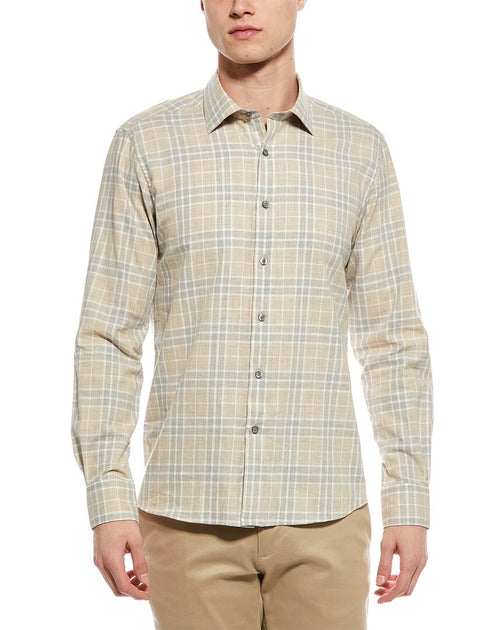 Scott Barber Weekend Heathered Plaid Hemd Gelb XL 2