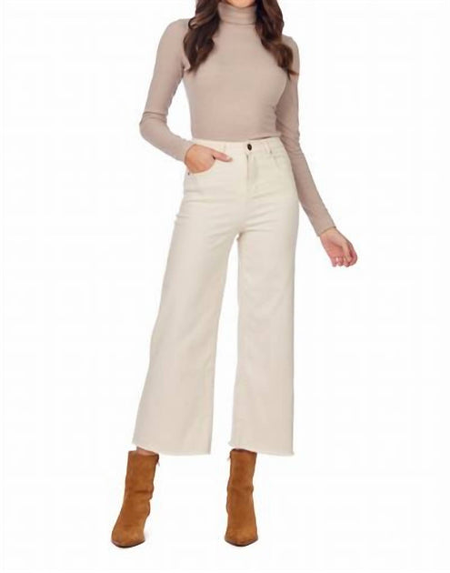 Mudpie Crawford Wide Leg Jeans Beige XLarge 2