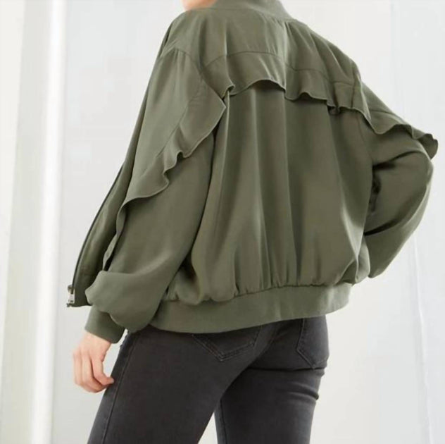 Mudpie Nolan Bomber Jacket Green Large 3