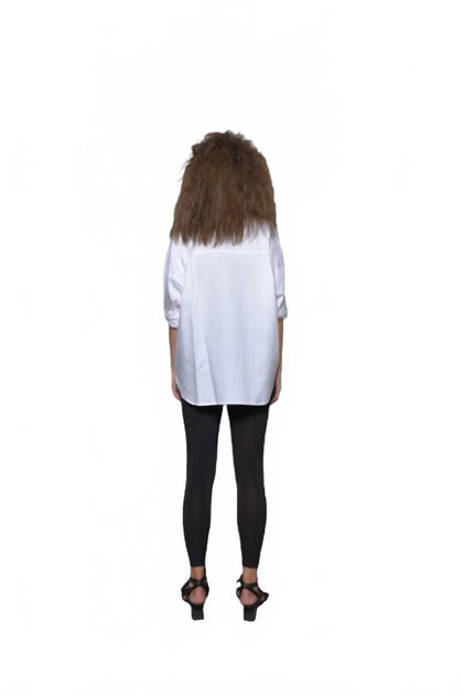 Simply Mila 2 Tone Boxy Shirt White Medium 3