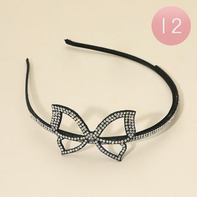 Bandeau Tête avec Accent Papillon Noir 2