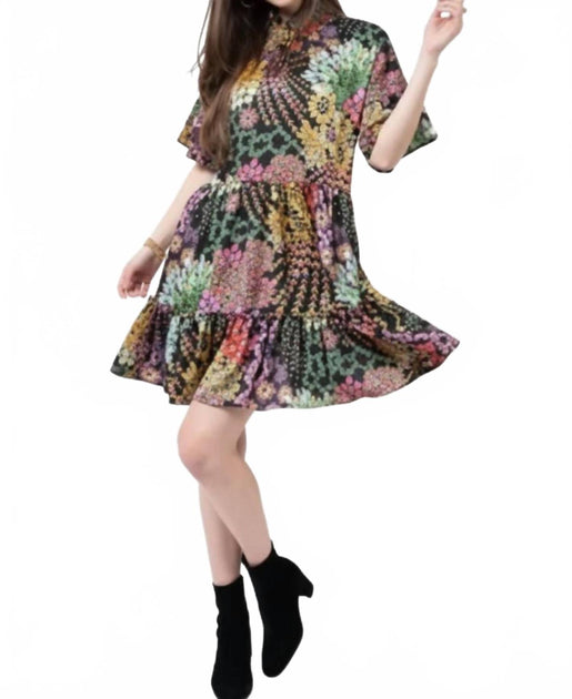 Ivy Jane Kurzarm Mini-Kleid Multi Small 2