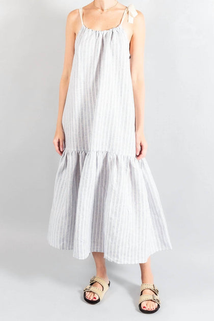 Apiece Apart Schulter-Schleifenkleid Grau Small 2