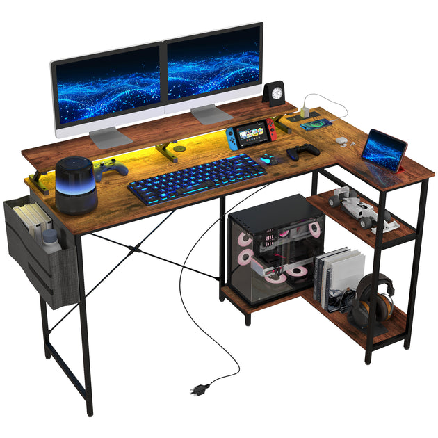 Hivvago L-Shaped Desk Black 3