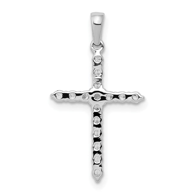 Diamond2Deal 1/4 Carat Diamond Cross Pendant White Gold 4