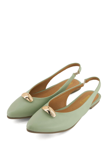 Andrea Women's Slingback Flats Green US 8 4