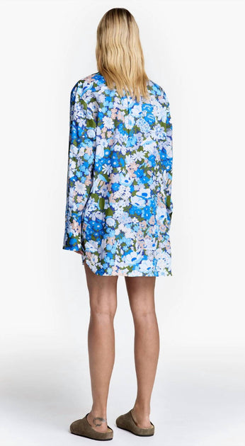 Smythe Over The Head Shirt Dress Blue Medium 3
