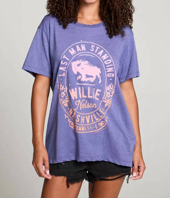 Chaser Willie Nelson Last Man Standing T-Shirt Lila Large 2