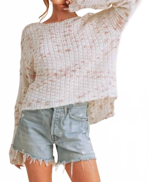 AEMI + CO Lani Textured Sweater Beige Small 2