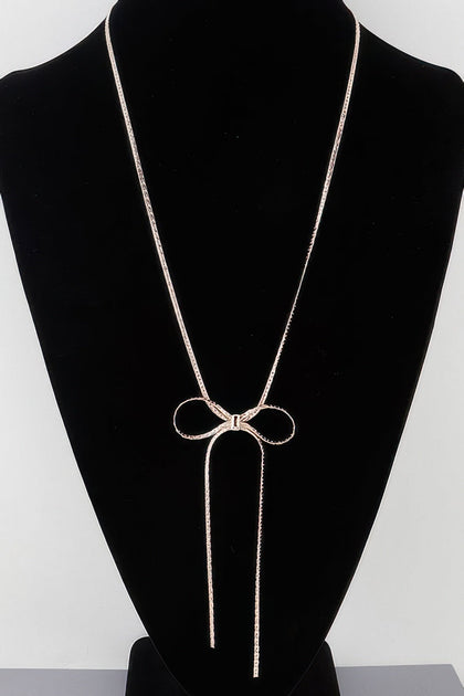 TRUEDAMES Bow Necklace Black 3