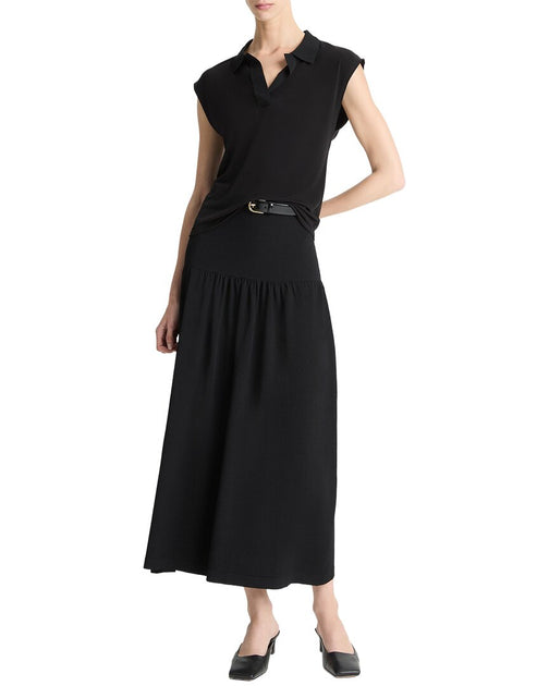 Vince Cap Sleeve Polo Shirt Black XS 4