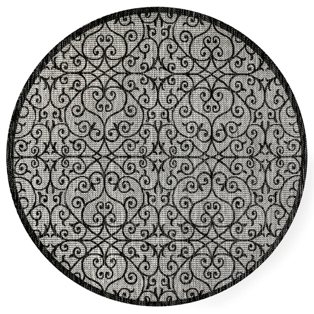 Jonathan Y Madrid Round Area Rug Gray 4