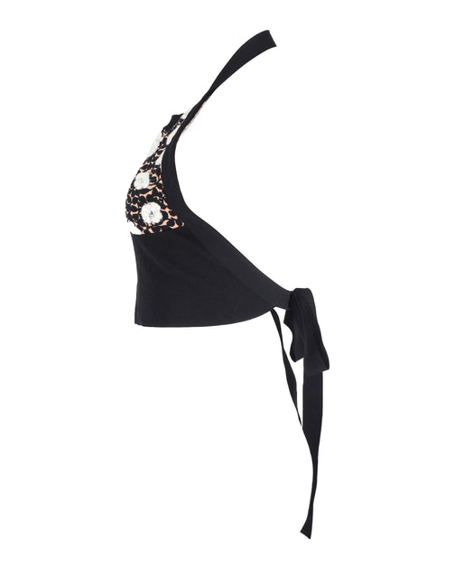 Marni Halter Knit Crop Top Schwarz EU 42 3