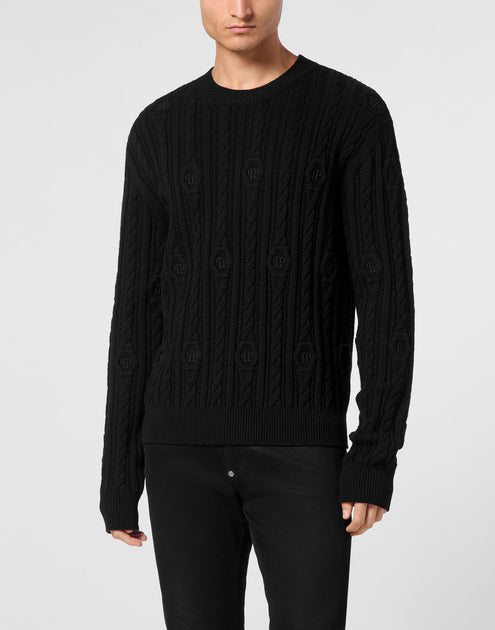 Philipp Plein Pullover Round Neck Long-Sleeve Black XXXLarge 4