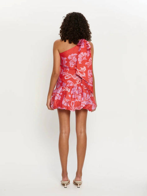 kivari olina maxi dress KIVARI Olina One Shoulder Mini Dress In Orange/pink