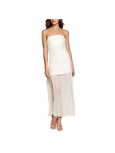 line and dot amara dress Line & Dot Womens Amara Ivory Strapless Mixed Media Maxi Dress L BHFO 9965