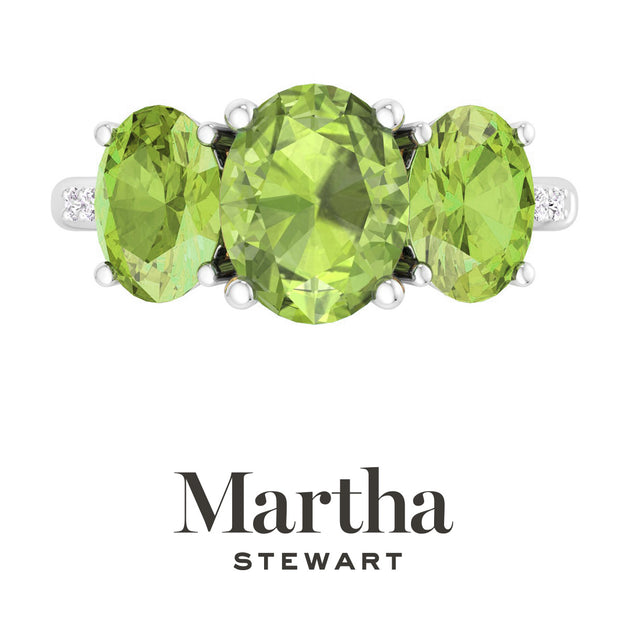 Martha Stewart Three Stone Ring Green US 7 3