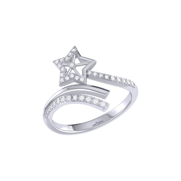 LuvMyJewelry Star Spangled Night Sterling Silver Diamond Ring Silver US 7 2