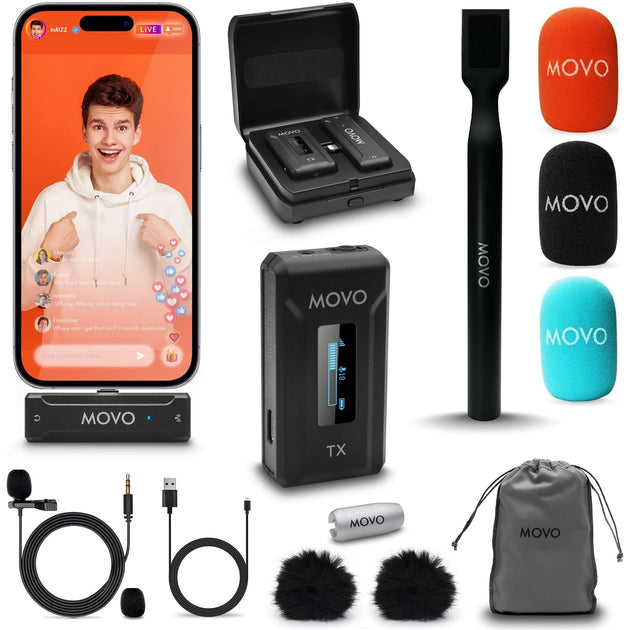 Movo WMX-2-L Wireless Microphone System Lightning Black 2