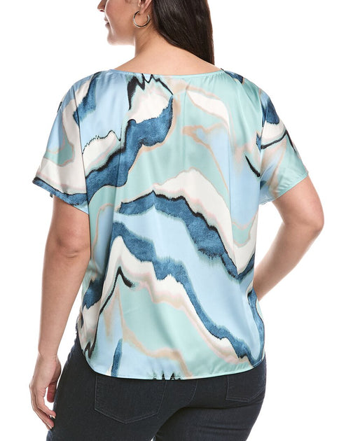 Anne Klein Plus Bateau Neck Top Multicolor XXXLarge 3