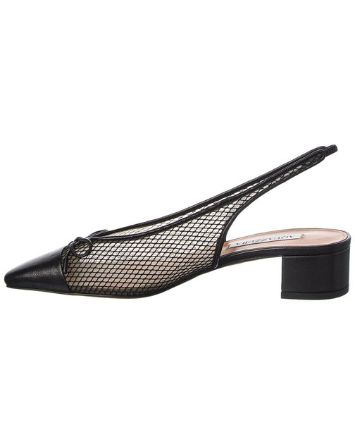 Aquazzura Margot Mesh & Leather Slingback Sandal Black EU 37 3