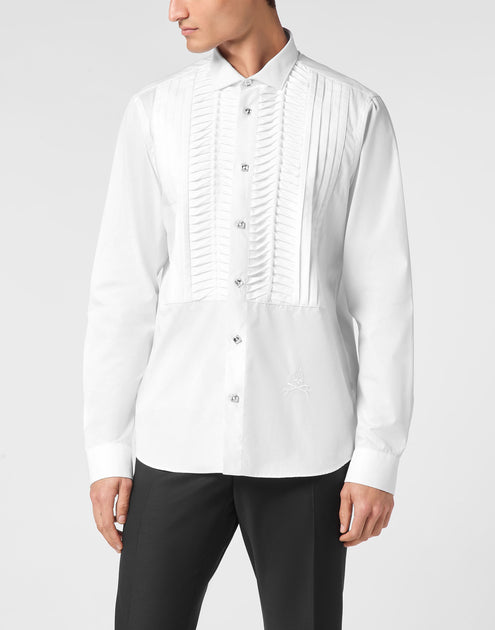 Philipp Plein Tie Shirt Long-Sleeve White Medium 4