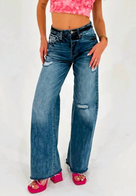 KanCan Rachel 90s Straight Leg Jeans Blue 31 3