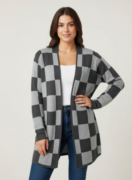 TRUEDAMES By Design Sweater Cardigan Grey Medium 2