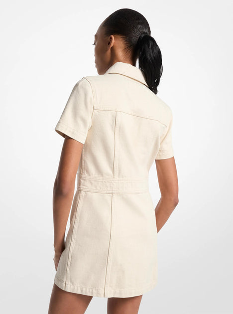 Michael Kors Women's Denim Mini Dress - Tan/Beige - Size 0
