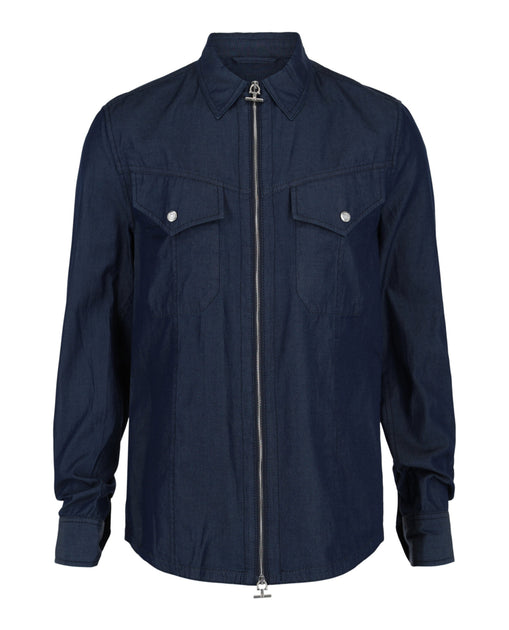 Salvatore Ferragamo Denim Zipper Shirt Blue XXL 2