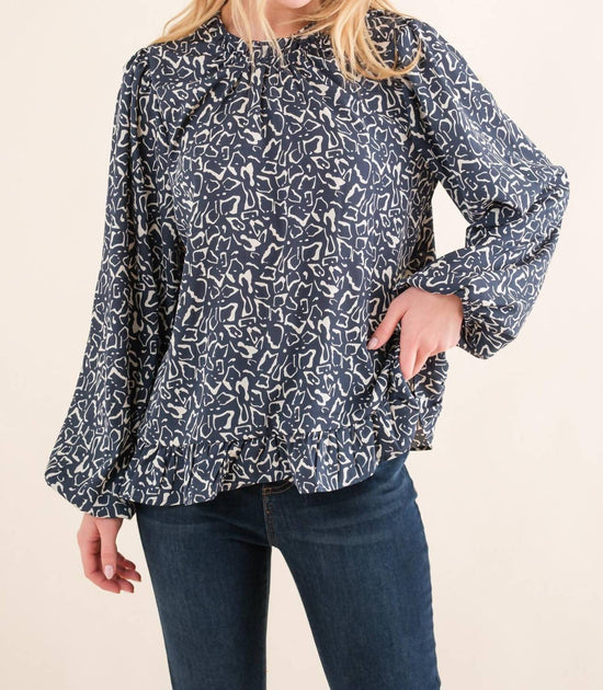 And The Why Running Out Of Time Blouse Blue Medium 2