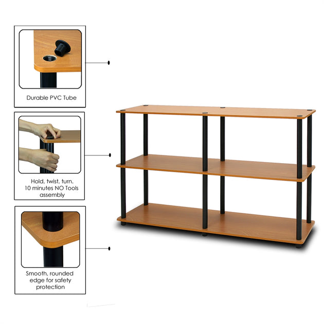 Furinno Turn-N-Tube 3-Tier Double Bookshelf 7