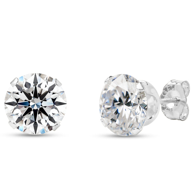SuperJeweler Moissanite Stud Earrings Silver 6