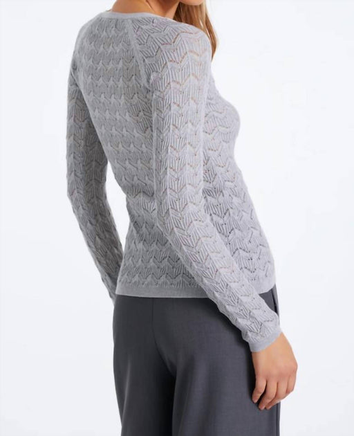 Bishop + Young Bijou Pointelle Cardigan Grey Large 3