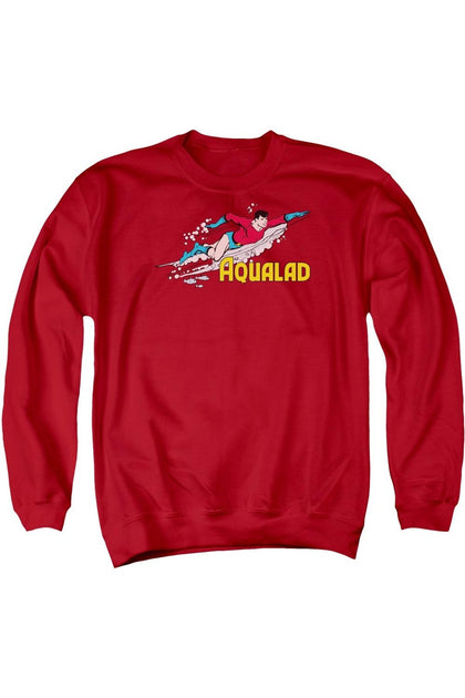 Gildan DC Comics Aqualad Crewneck Sweatshirt Red Small 2